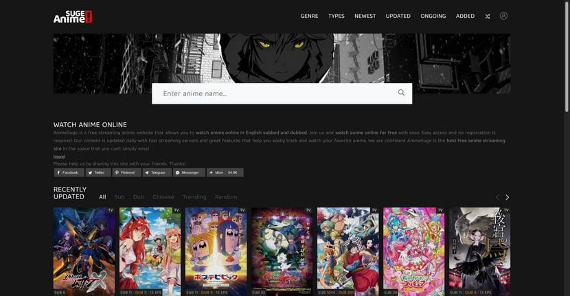 Anime Streaming Site AnimeSuge
