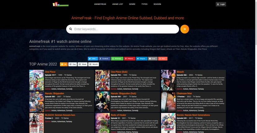 Anime Streaming Site AnimeFreak