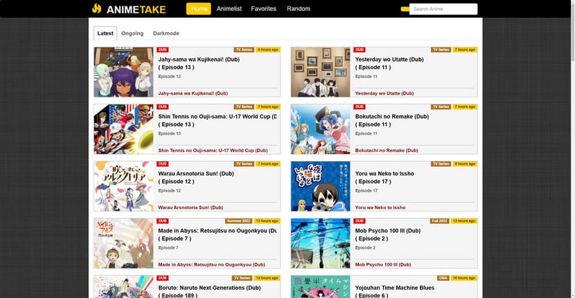 Anime Streaming Site Animetake