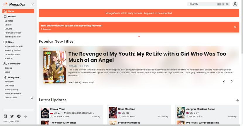 Free Manga Website Mangadex