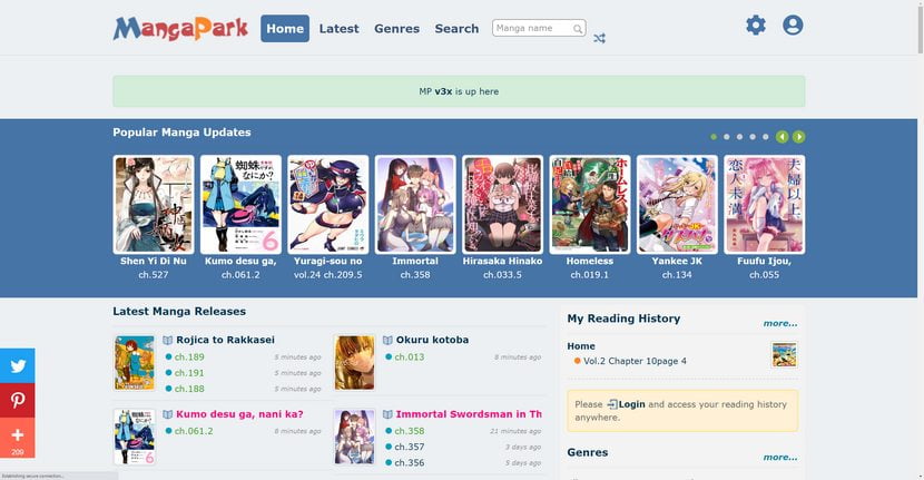 Free Manga Website MangaPark