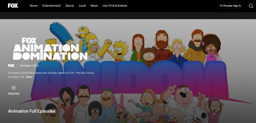 Fox Animation Domination the Cartoon Website