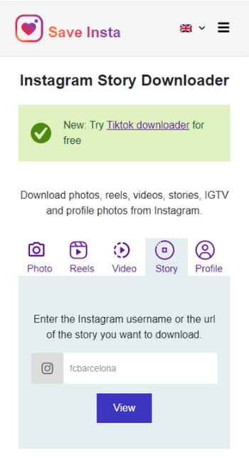 Download Instagram Story to Video File on Mobile