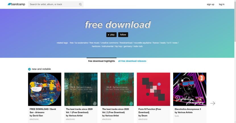 Free Music Download Site Bandcamp