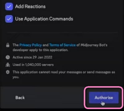 Authorize Discord Account Access for Midjourney Bot