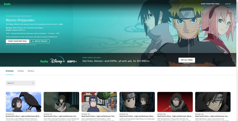 Hulu: Watch Naruto Shippuden Dubbed