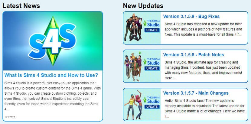 Sims 4 Studio CC Website