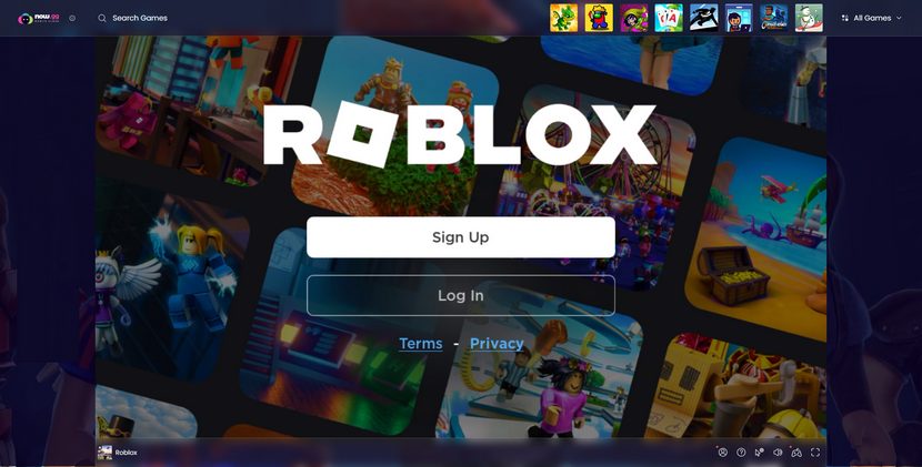Log into Roblox on Now.gg