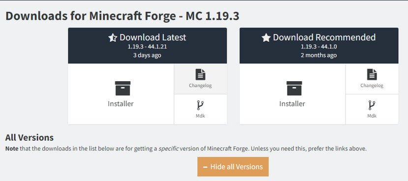 Minecraft Forge Mod Website