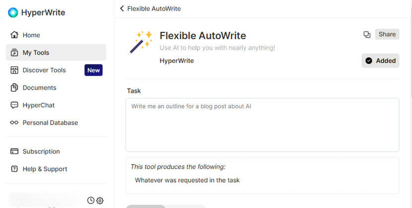 HyperWrite Flexible AutoWrite