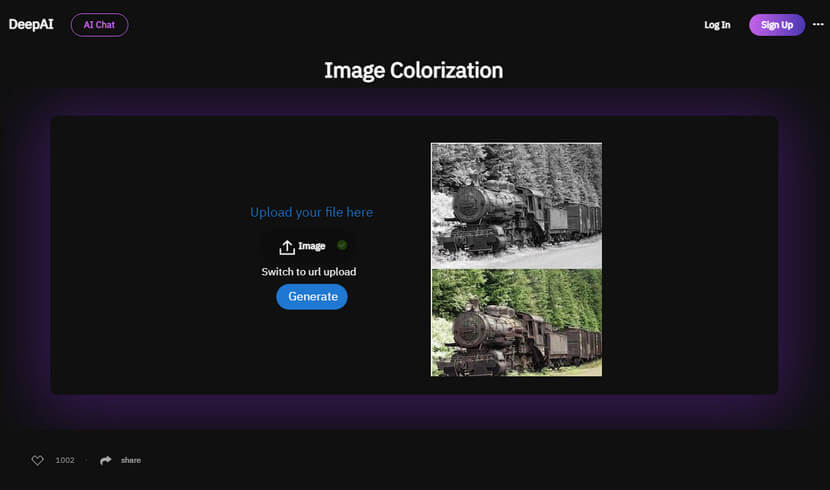 Deep AI Image Colorization API